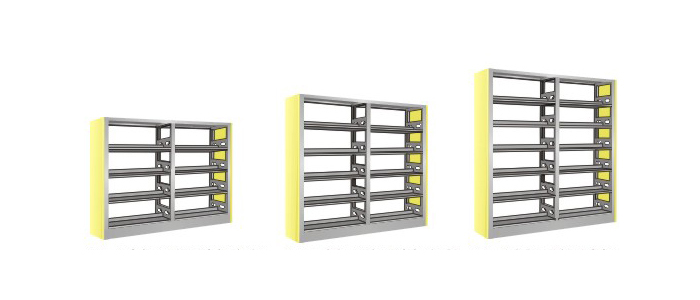 Library Furniture|Double-Sided Bookshelf|Office Furniture|3 level double side shelf|三层书架